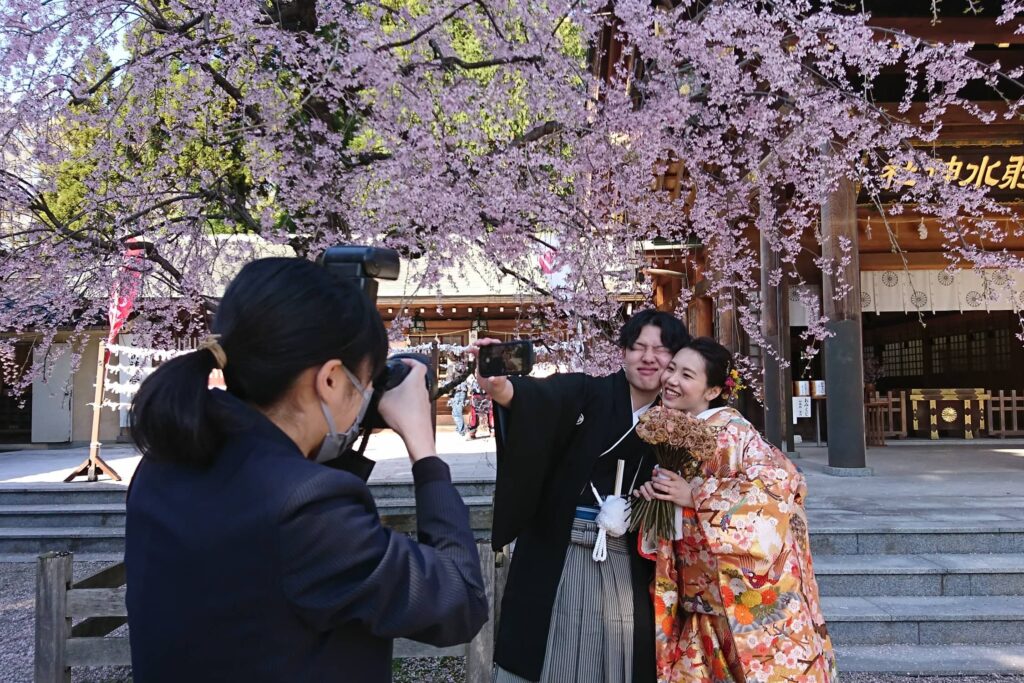 自撮り撮影の風景をパシャリ♡