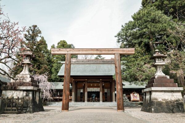 伊勢神宮の外宮から譲り受けた第一鳥居